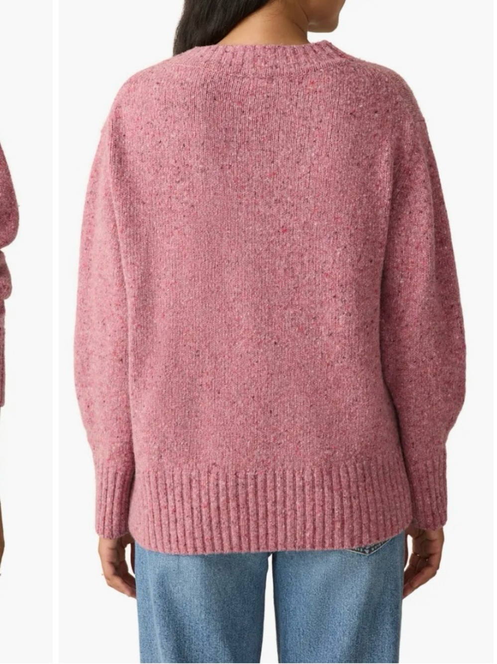 Faherty Driftwood Donegal Merino Wool Alpaca Sweater in Berry Shake Large - Picture 3 of 8